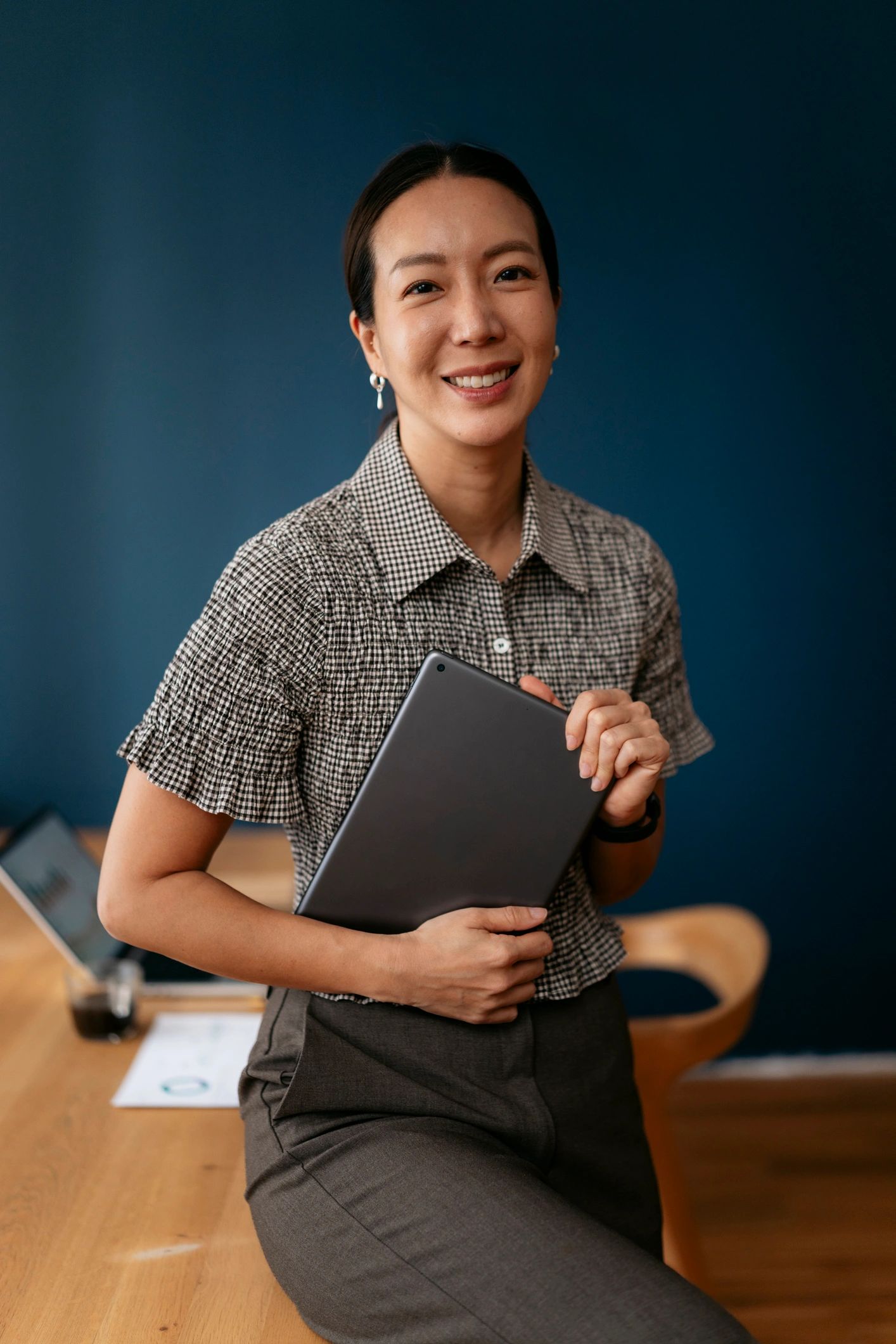 Professional woman seated in an office