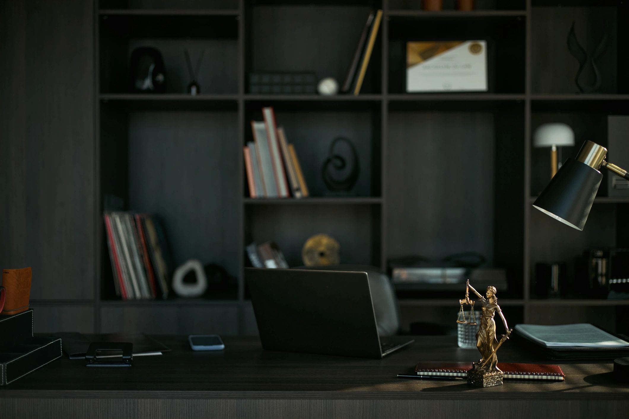 Law office workspace representing self-guided support products