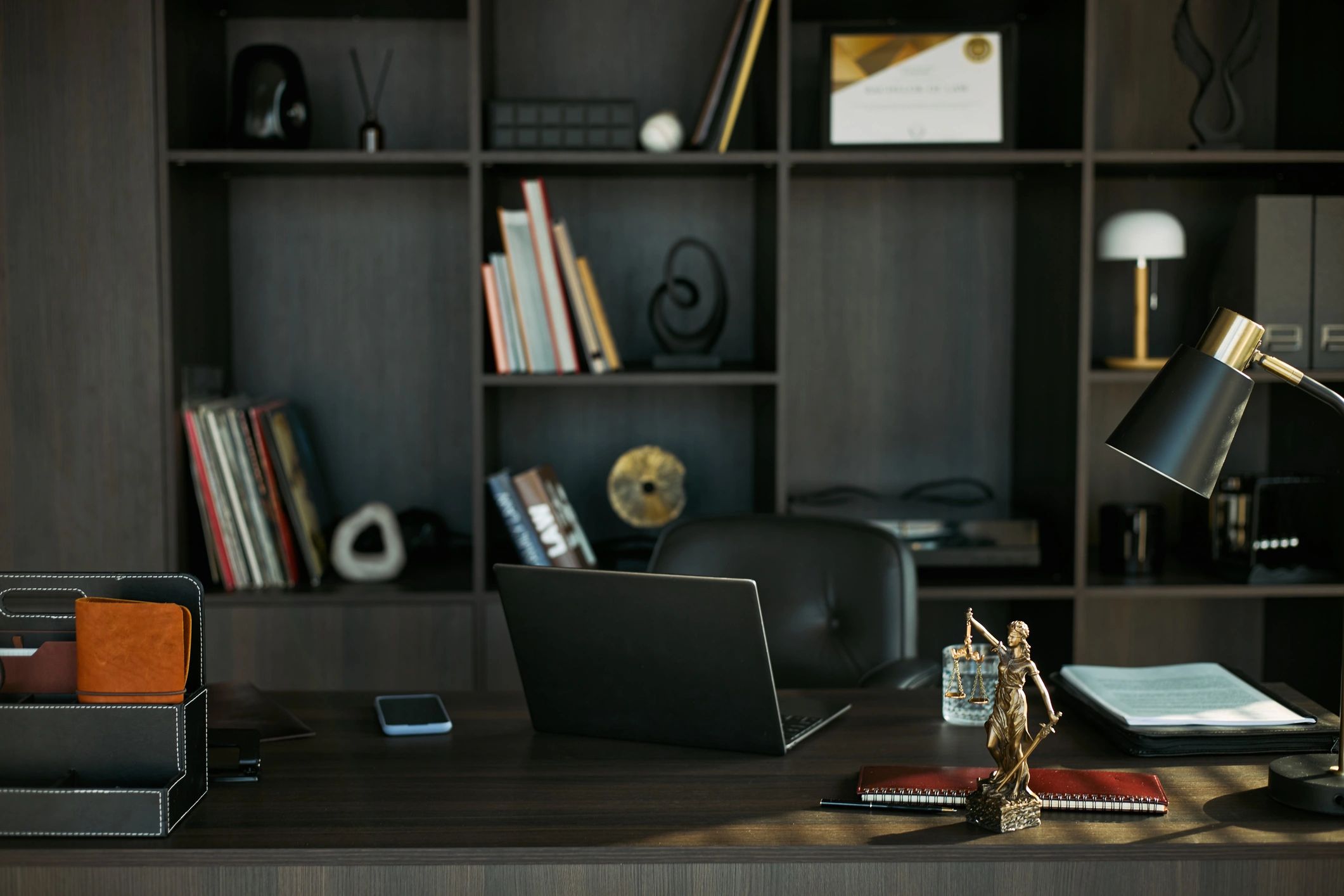 Professional law office desk for privacy policy section